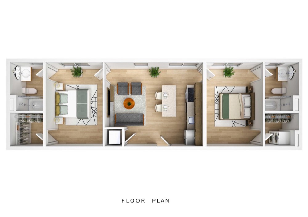 The Emmett two-bedroom apartment floor plan