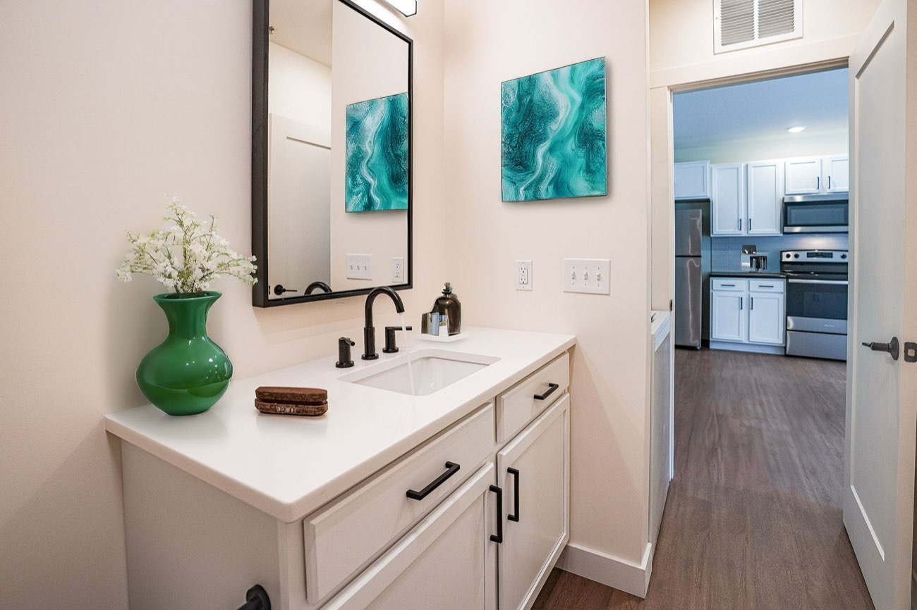 Bathroom with a modern vanity