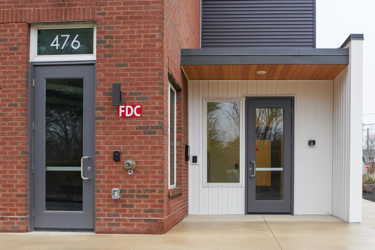 Secured building entrance at 476 Taylor
